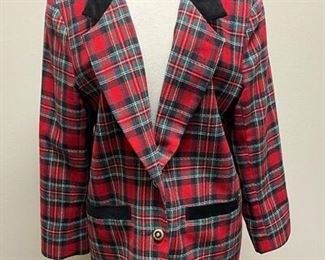 Graff Californiawear Red Plaid Blazer Jacket