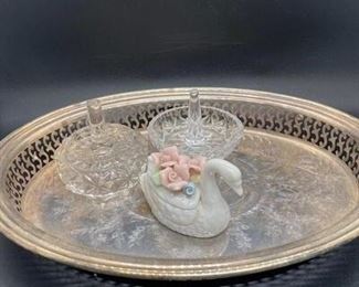 Vanity Tray with Trinket Ring Holders