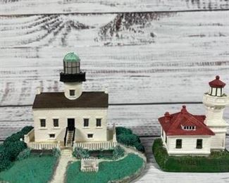 PNW Lighthouse and Old Point Loma Lighthouse Sculpture Set