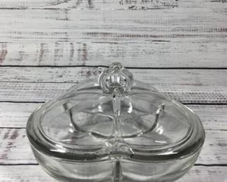 Crystal Glass Three Division Serving Dish Decorative Plate