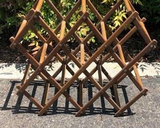 Vintage Accordion Scissor Collapsible Wine Bottle Storage Rack