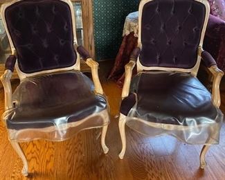 pair of french provincial chairs