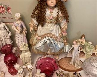 Victorian dolls, porcelain figurines