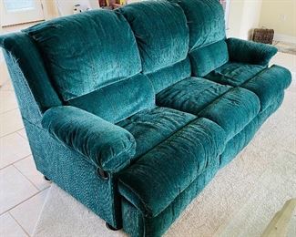 5.  Crushed Velvet recliner sofa •  38high  80wide 40deep •   $250
