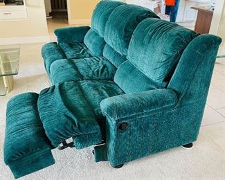 5.  Crushed Velvet recliner sofa •  38high  80wide 40deep •   $250