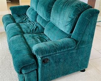 5.  Crushed Velvet recliner sofa •  38high  80wide 40deep •   $250