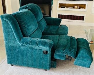 6.  Crushed Velvet loveseat recliner •  38 high 54 wide 40 deep •  $180