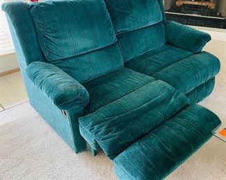 6.  Crushed Velvet loveseat recliner •  38 high 54 wide 40 deep •  $180