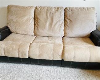23.  Ultra suede brown leatherette  Sofa sofa  • 41 high 85 wide 44 deep

