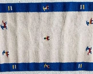 30.  Hand woven 100% wool Greek rug  • 5 x 2 •  $50