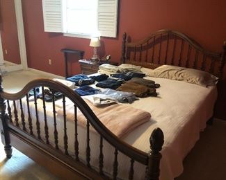 Queen size bed frame, dresser and nightstand 