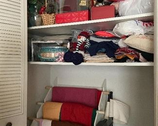 Christmas decor and Table linens, pressed and ready to use.