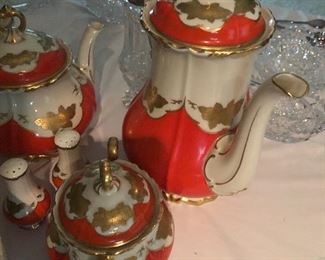 Tea, coffee, salt and pepper, etc. Huge set with all of the serving pieces