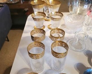 St Louis decanter and stemware, some are still new unwrapped in the original boxes