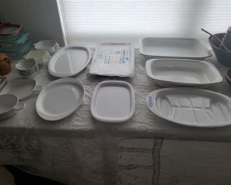 Corningware and other white serving pieces