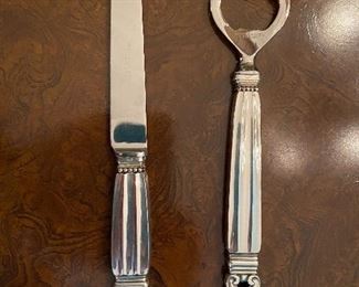 George Jensen Acorn cheese knife and bottle opener