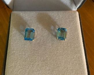 Blue topaz and 14K earrings