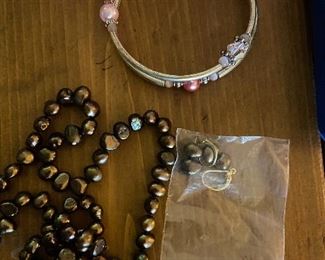 Freshwater pearls and bracelet