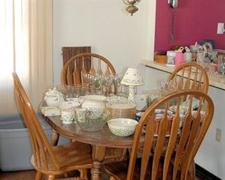 Table & Chair Set "NOT FOR SALE.". SPODE China etc.. on Table Top!