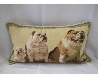 Bulldog Needlepoint Pillow