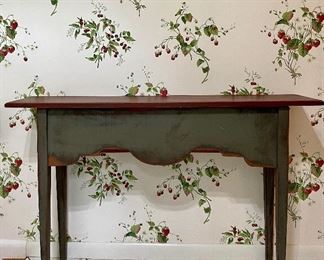 Item 33:  Small Country Console Table - 47"l x 11.25"w x 29.75"h:  $65