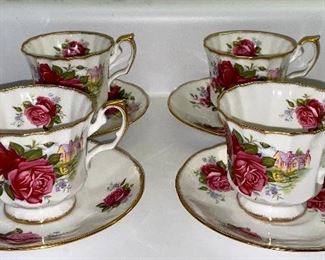 Item 34:  (4) Elizabethan Teacups & Saucers:  $38 for set 
