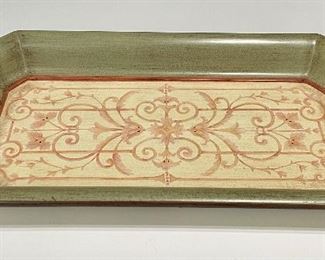 Item 53:  Hand Painted Serving Tray - 27" x 5":  $95
