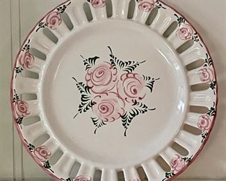 Item 81:  Hand Painted Plate (Made in Portugal - Roses):  $12