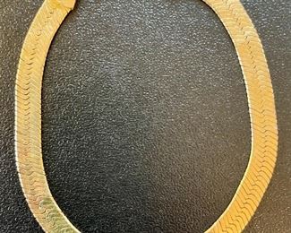 Item 143:  14K Gold Herringbone Bracelet - 8":  $425