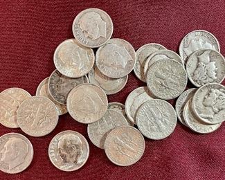 Item 163:  (24) Silver Dimes:  $50