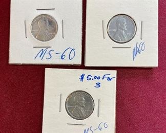 Item 168:  (3) Steel Pennies:  $5