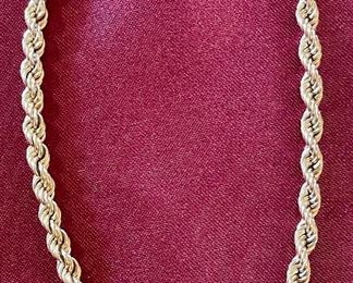 Item 192:  14K Men's Rope Chain Bracelet - 8":  $450