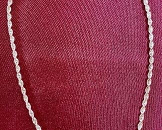 Item 218:  Sterling Silver Rope Necklace:  $18