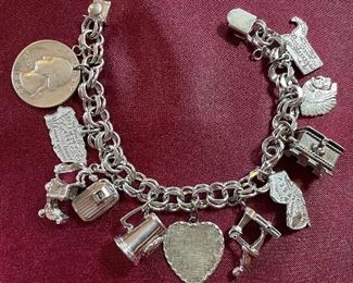 Item 226:  Sterling Silver Charm Bracelet:  $85