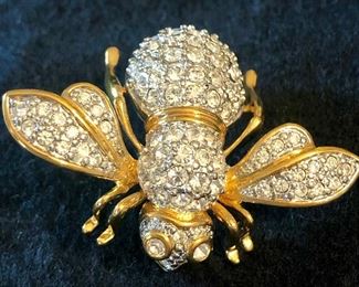 Item 227:  Joan Rivers Bee Pin with Clear Rhinestones:  $45