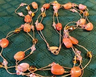 Item 246:  Talbots Necklace with Orange Beads - 48":  $20  
