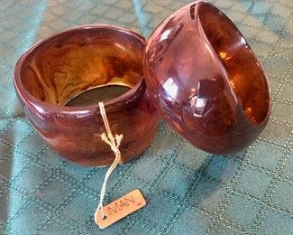Item 256:  (2) Iman Amber Inspired Bold Bangles:  $35