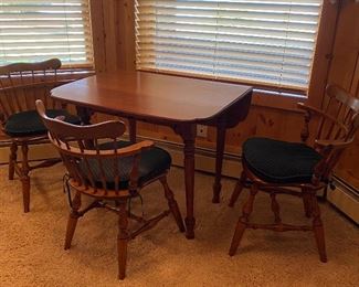 dropleaf table w/ 3 chairs