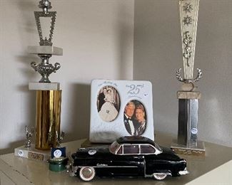 1960’s Drag racing trophies
Plus Cadillac model car