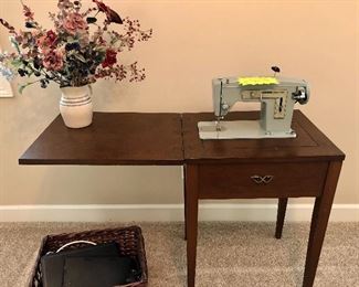 Singer sewing machine in table