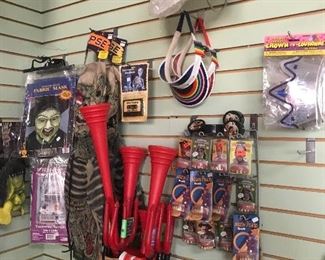 Halloween and light-up visors and horns!