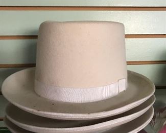 Wool top hats for tuxedos.