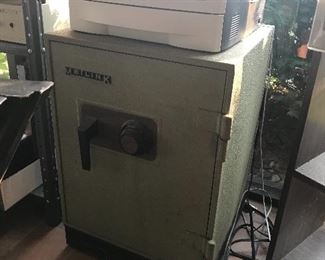 Meilink under desk safe and Sharp UX-106 fax machine.