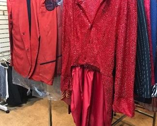 Red suits with and without sequins!
