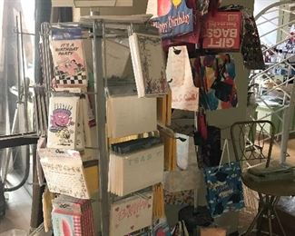 Invitations and gift bags.