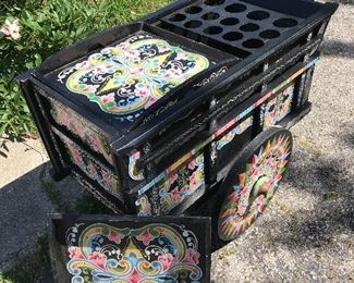 A Costa Rican painted flower or beverage cart.