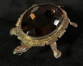 2” smoky quartz turtle back