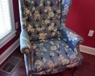 Tufted, wingback chair