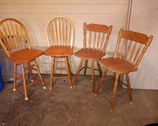 2 sets swivel bar stools