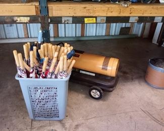 Umbrellas, portable heater